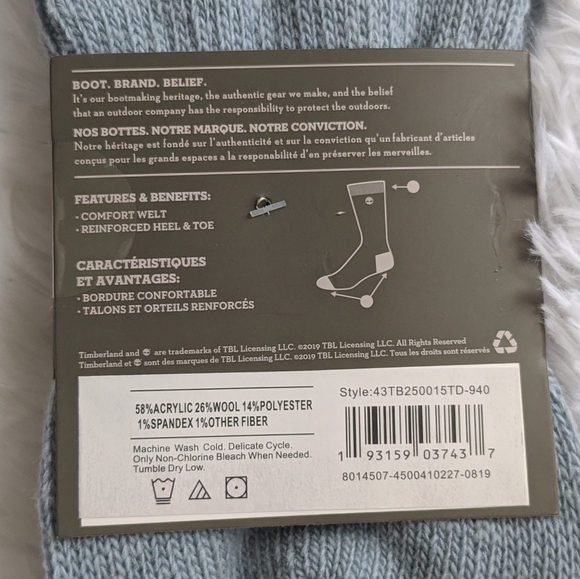 Timberland Wool Striped Boot Socks (2) - Picture 2 of 2